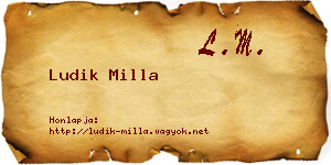 Ludik Milla névjegykártya